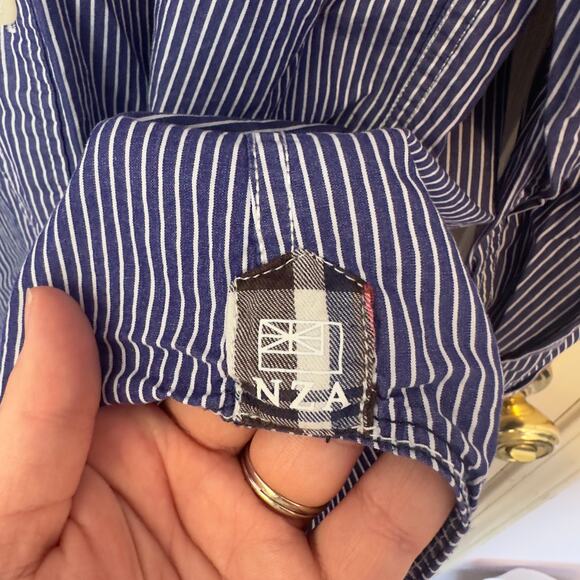New Zealand Auckland Flip Cuff Long Sleeve Striped Button Down Shirt Size XXL - Picture 8 of 13